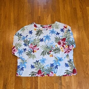 Hot Cotton Linen and Cotton Ladies Size Large Top